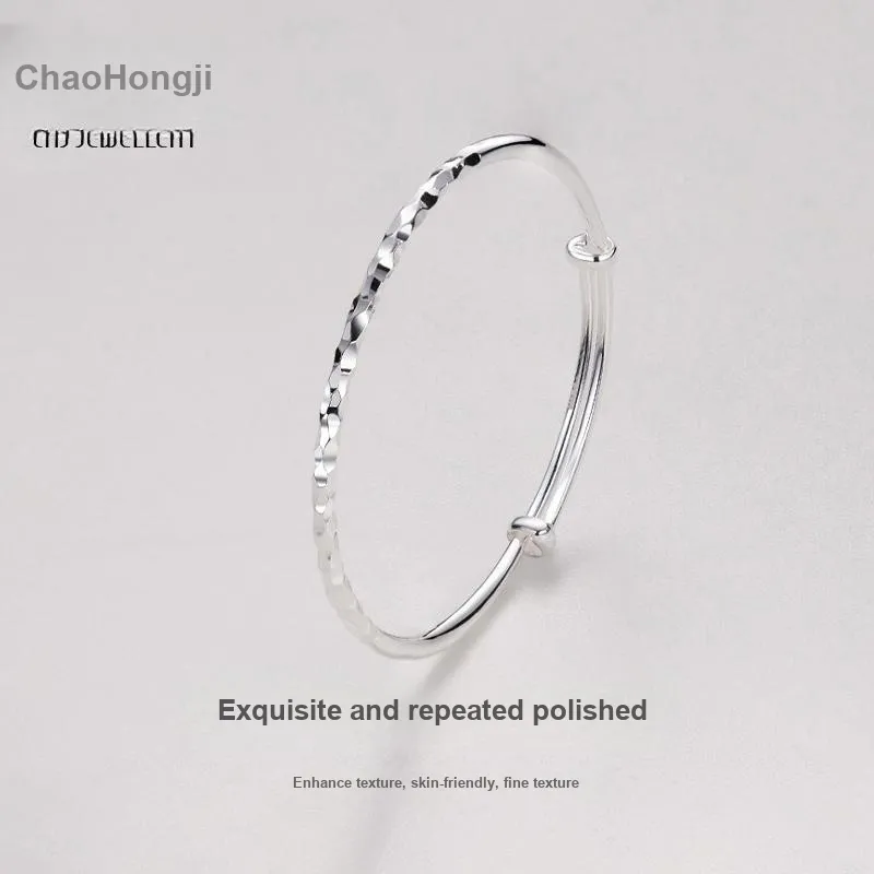 CHAOHONGJI 999 Fine Silver Bangles Women's-4