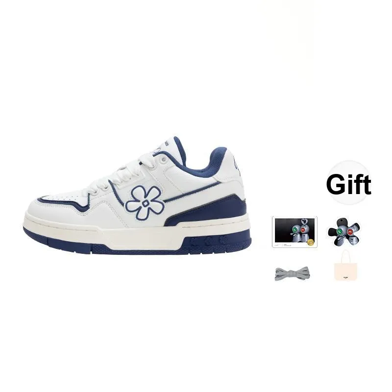 WE FLOWER Little Flower Shoes X Artist Collaboration Collection Low Top Summer Skateboard Shoes Unisex American Blue-0