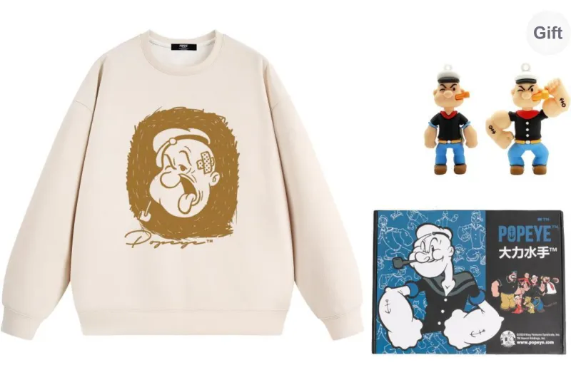 POPEYE Sweatshirt Fall And Winter Unisex Includes Gift Box Sets-19