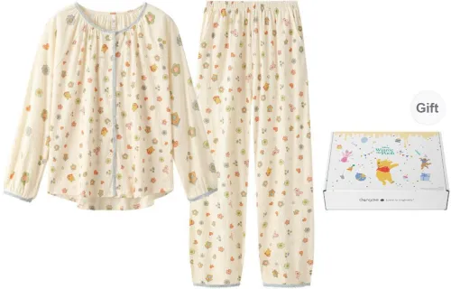 Gongdie x Disney Winnie The Pooh Series Pajama Set Women's Gift Box Set Apricot