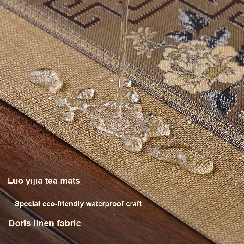 LUOYIJIA Tea Mats New Chinese Style Waterproof Tea Mat Zen Tea Table Padding Cloth-1