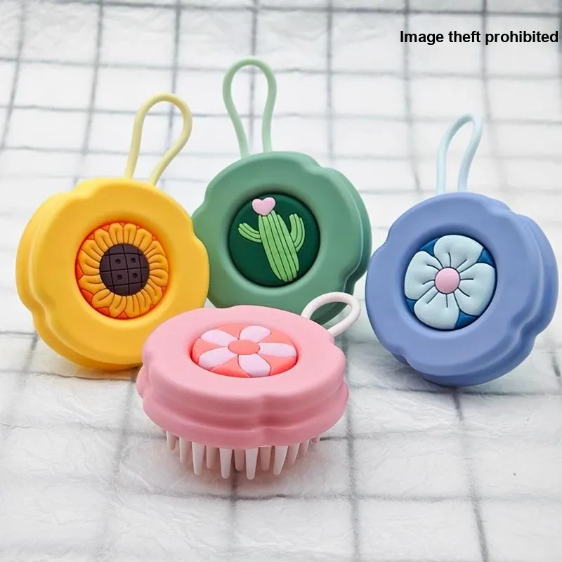 ZHENZI Cute Hair Comb Silicone Massage Head Itch Relief Scalp Cleansing Treatment-8