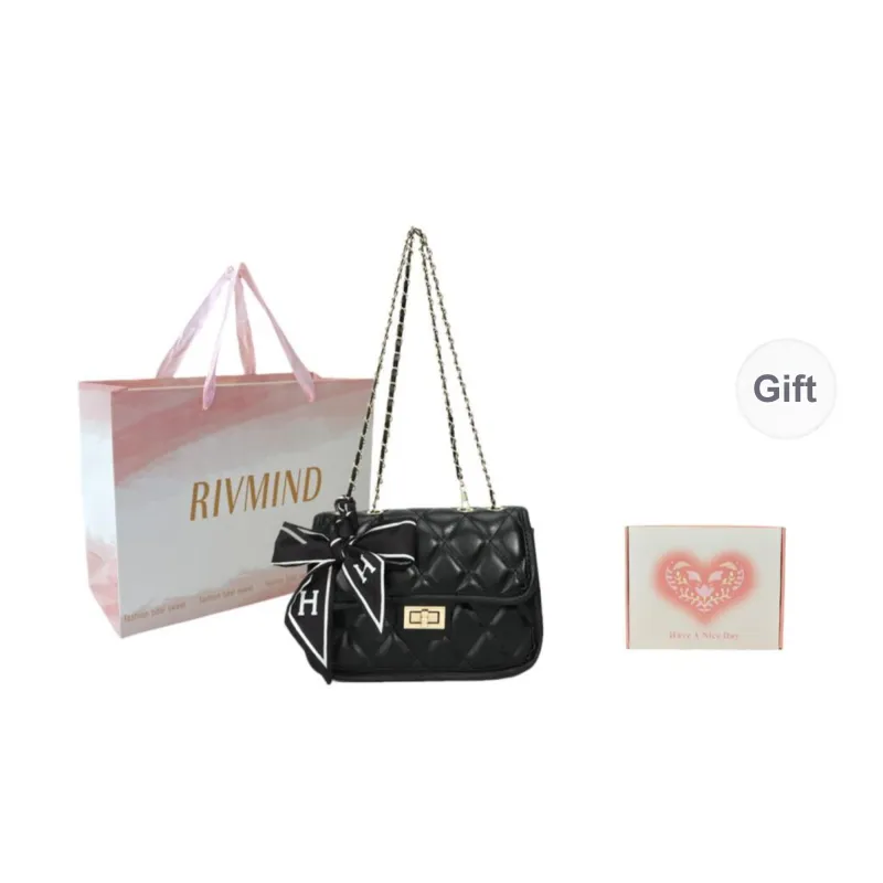 RIVMIND PU Crossbody Bag, Shoulder Bag Women's White/Black-14