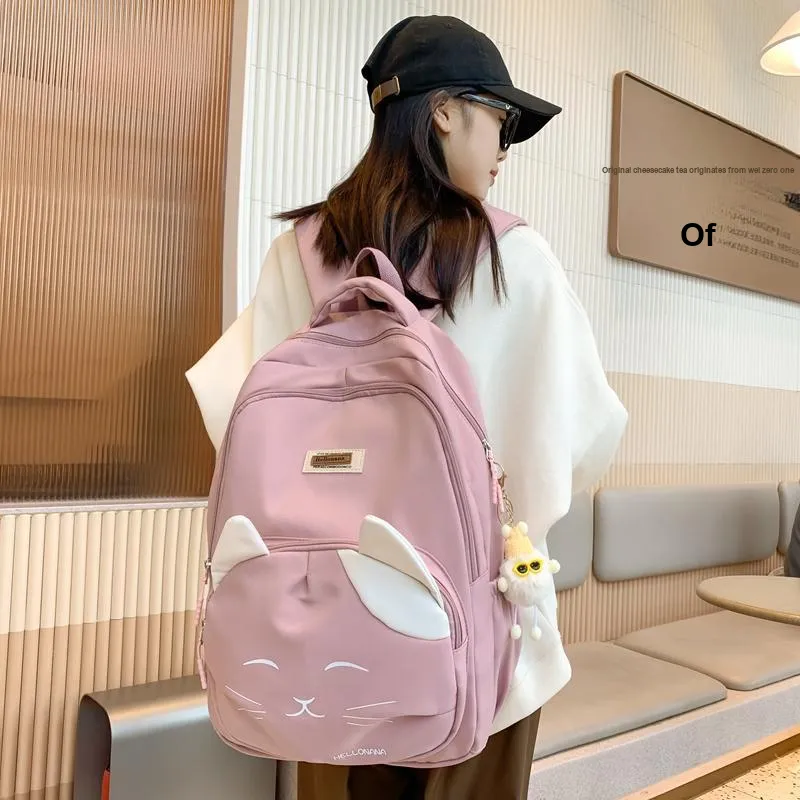 Wolfhorse Nylon Backpack Regular Unisex Black/Blue/Pink/White-20