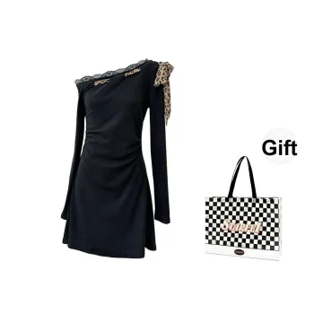 STARFEI Long Sleeved Dresses Women's Black