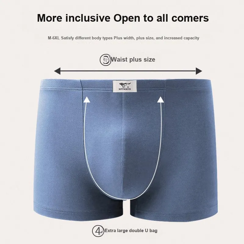 SEPTWOLVES Underpants Men's 4 Pack Gift Box Set+Shopping Bag-86