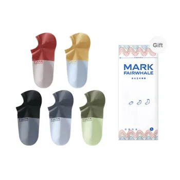 FAIRWHALE No Show Socks Men's 5 Pack
