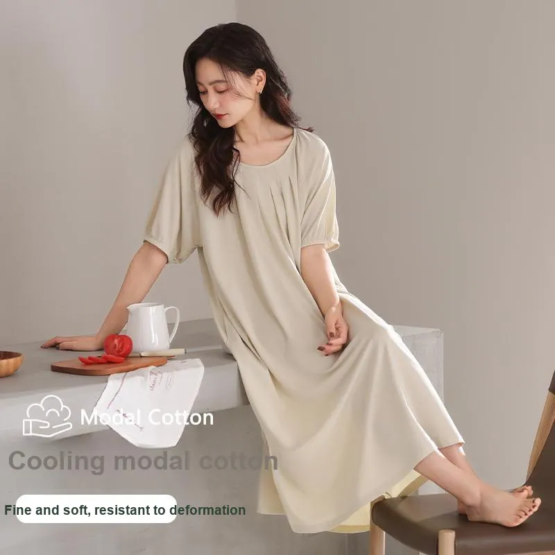 Lan Miao Nightgown Women's Light Gray-1