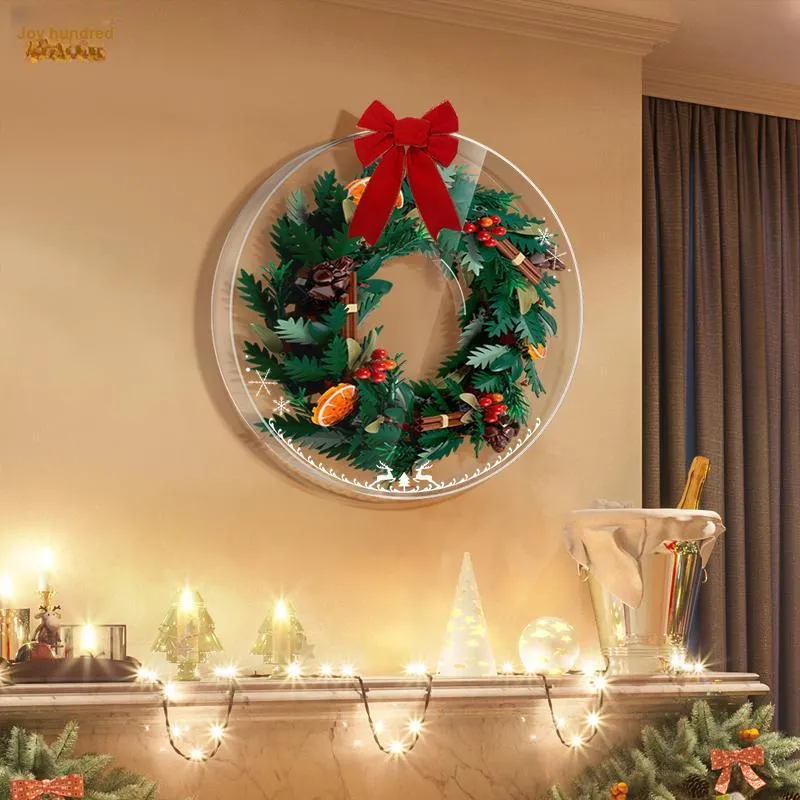 LIGHT YOUR BRICKS LeiYiBai Compatibility Building Block 10340 Christmas Wreath Wall Photo Frame Model Accessories-3