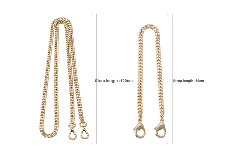 Lan Bao Fan Alloy, Metal Bag Strap Women's Gold Tone-41