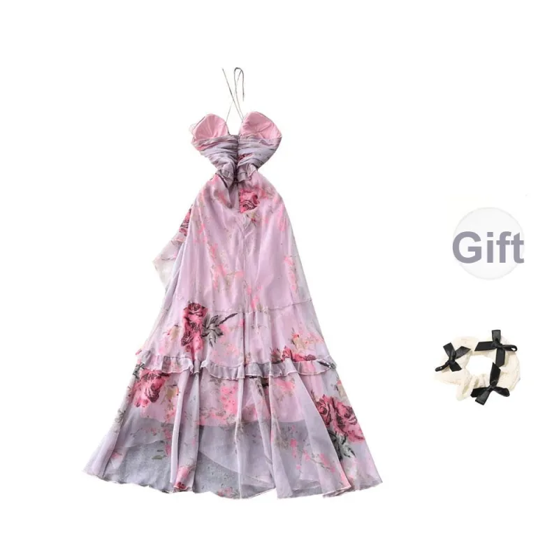 CPAURA Slip Dresses Women's Pink+Bowknot Hair Tie Comes With-1