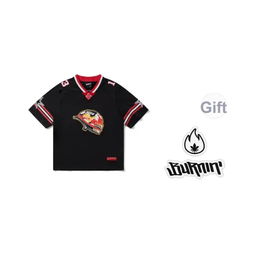 BURNIN Черная Унисекс Футбольная Джерси