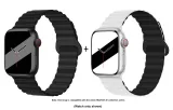 Apple Silicone Strap-Midnight Black * White Black