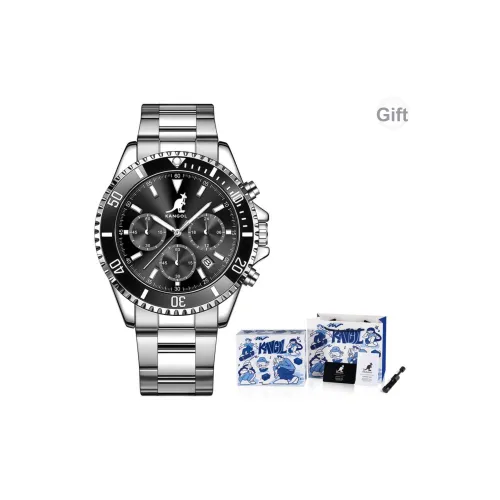 KANGOL Кварцевый механизм ремешок из нержавеющей стали черный циферблат мужские часы