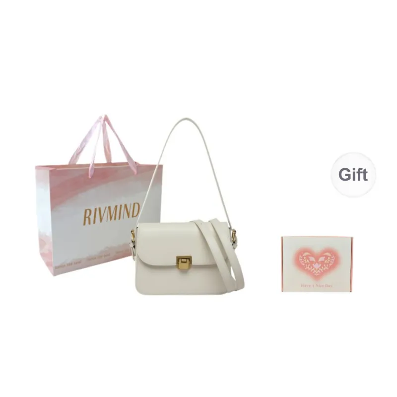 RIVMIND PU Shoulder Bag Women's White/Black/Coffee/Brown-21