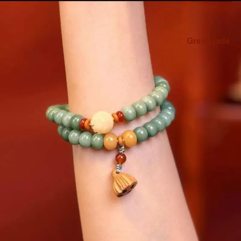 JIUHUASHAN White Jade Bodhi Bracelets Unisex-22