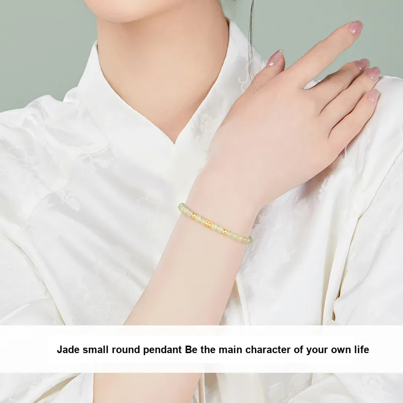 ZSY Hetian Jade Bracelets Pale Greenish White Jade Women's-4