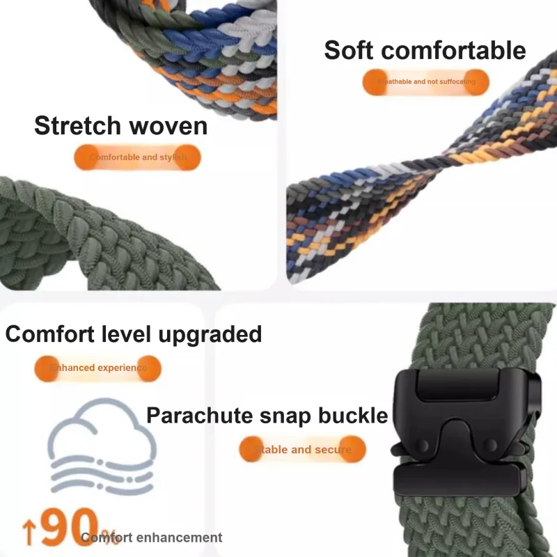 IKYOU Apple Compatibility Watch Band Nylon Material-5