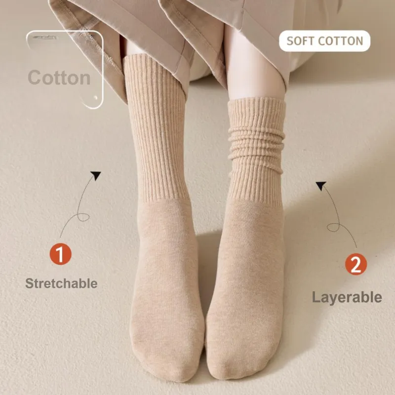 Temooues Mid Calf Socks Women's Combo Set-10