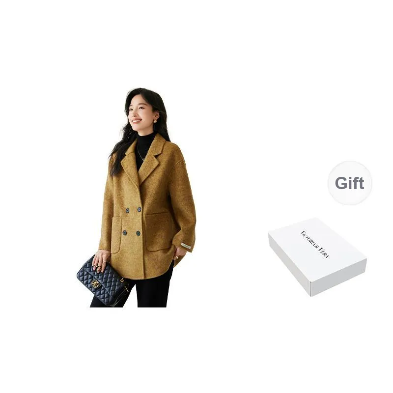 VICTORIA&VERA Coat Women's Yellow Brown-0
