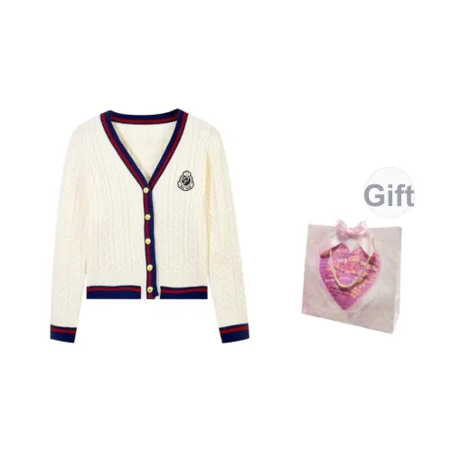 Cosyism Похудение и Противодействие Возрасту Льняная ткань Узор Универсальный Трикотажная ткань Кардиган Женские