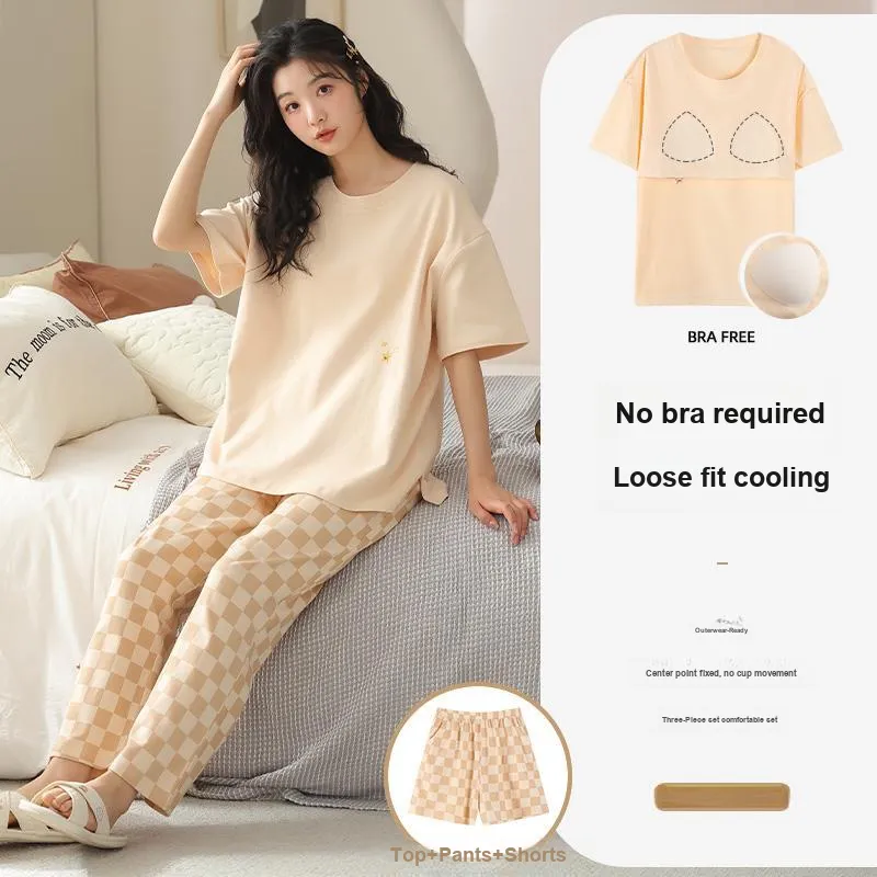 Qiao Ni Tong Pajama Set Women's Yellow-1