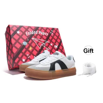 Jifffly Slip Resistant, Abrasion Resistant, Lightweight Low Top Skateboard Shoes Unisex White