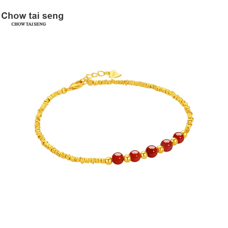 CHOW TAI SENG Agate Silver Bracelet, BFF Style Women's-4