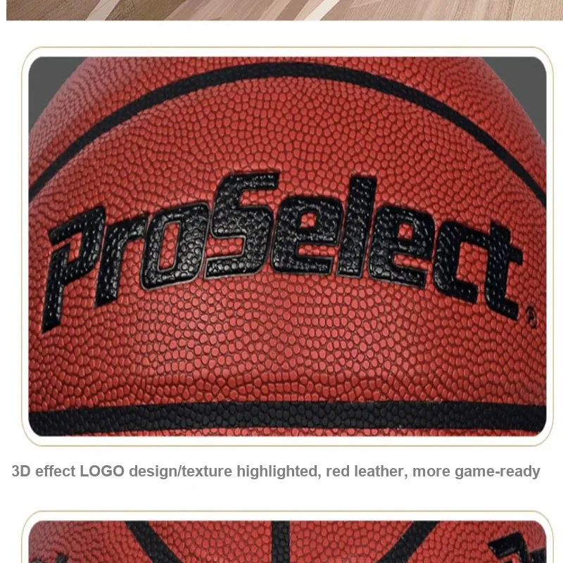ProSelect PU Basketball Red Size 7 Training Match Unisex-5