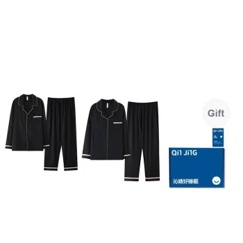 Qin Jing Pajama Set Unisex Elegant Black