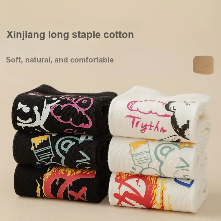 MIIOW Trend Party Series Mid Calf Socks Unisex 3 Pack-7