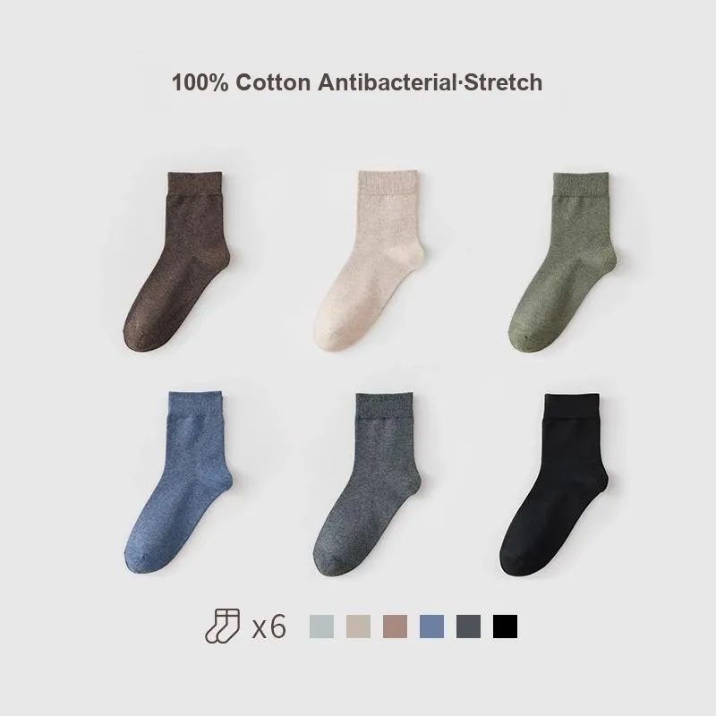 H YXIANG Mid Calf Socks Unisex 6 Pack-9