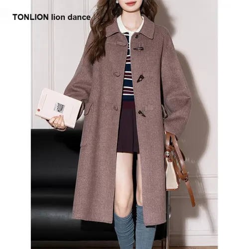 Tonlion Коричневый кофейный красный женский пальто