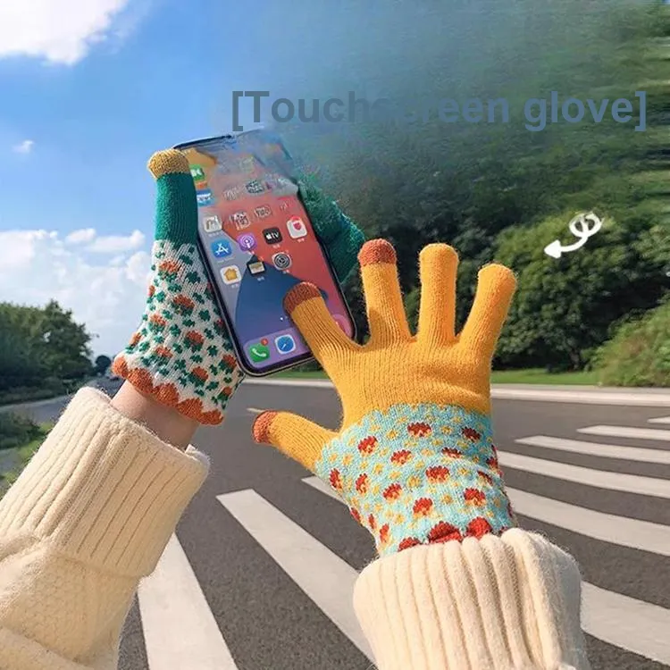 Lanza Acrylic Knit Gloves Women's-2