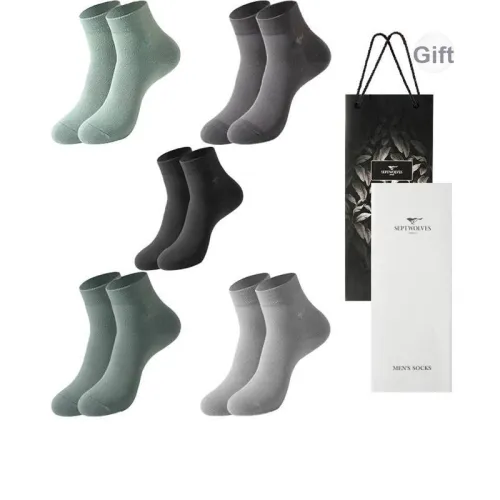 SEPTWOLVES Носки Crew Мужские упаковка из 5 пар набор в подарочной коробке + сумка для покупок