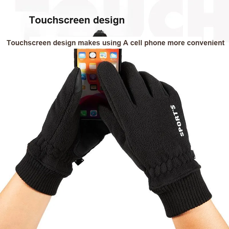 CARDANRO Polar Fleece Knit Gloves Unisex-1