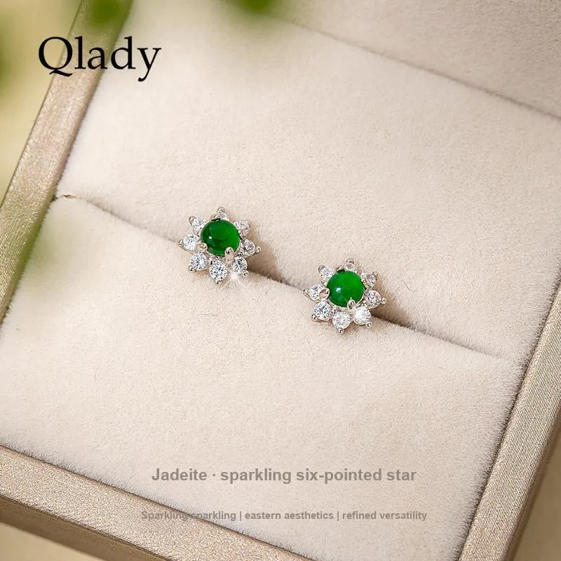 QLADY Ice Type Stud Earrings Women's-1