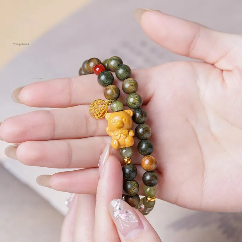 GUMUJIANG Green Sandalwood Bracelets Unisex-4