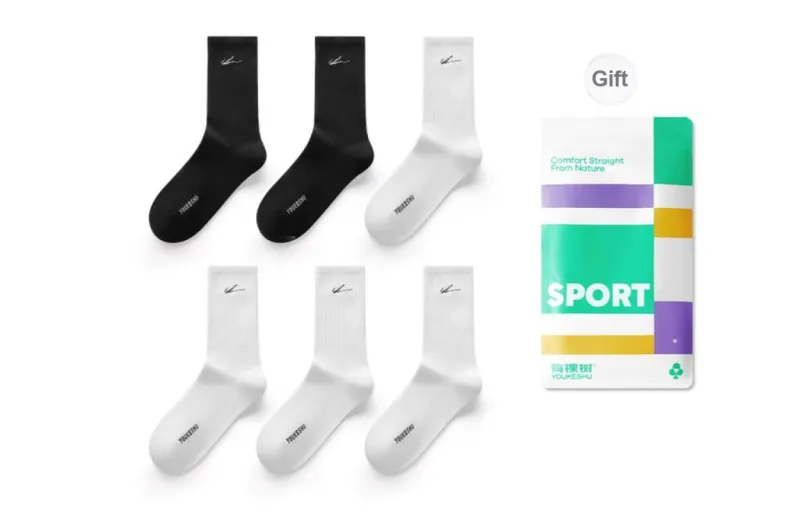 YOUKESHU Mid Calf Socks Unisex Shopping Bag Combo Set-42