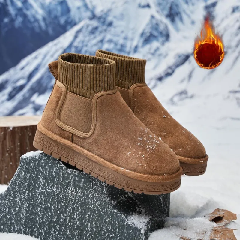 EBLAN Thermal Short Snow Boots Women's Caramel-3