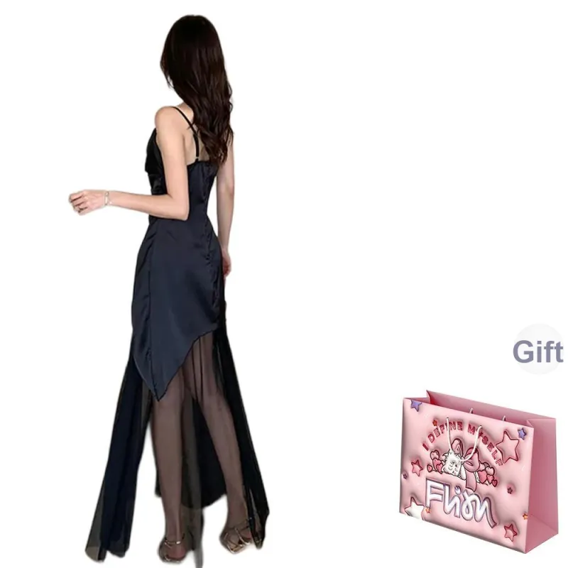 FLIM Slip Dresses Women's Black Bear Box-1