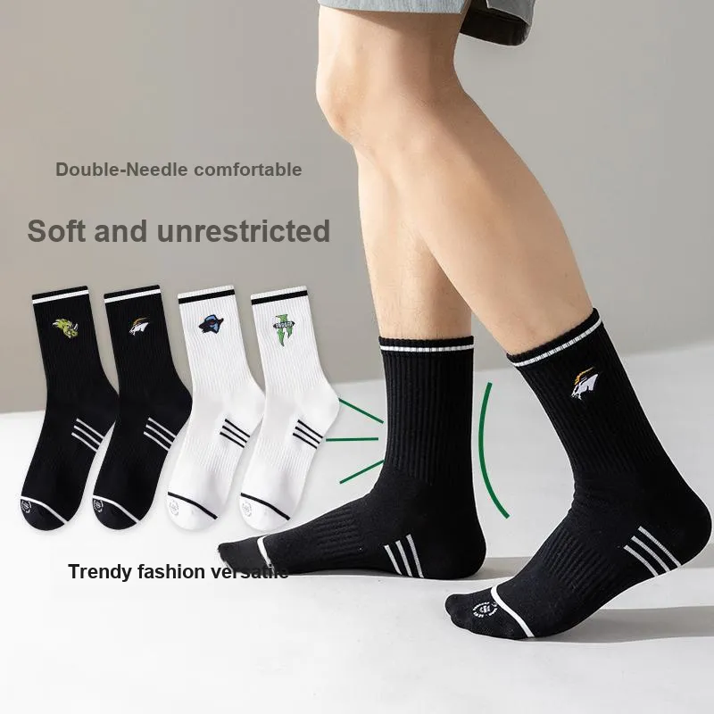FUGEER Mid-Calf Socks Men's 4 Pack-16