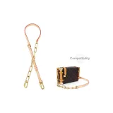 [Replace Shoulder Strap]Vegetable Tanned Leather Patchwork Metal Chain 103-129cm