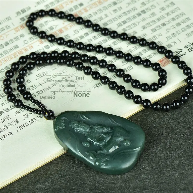 Jing Ruyu Hetian Jade Necklaces Green Jade Unisex-4