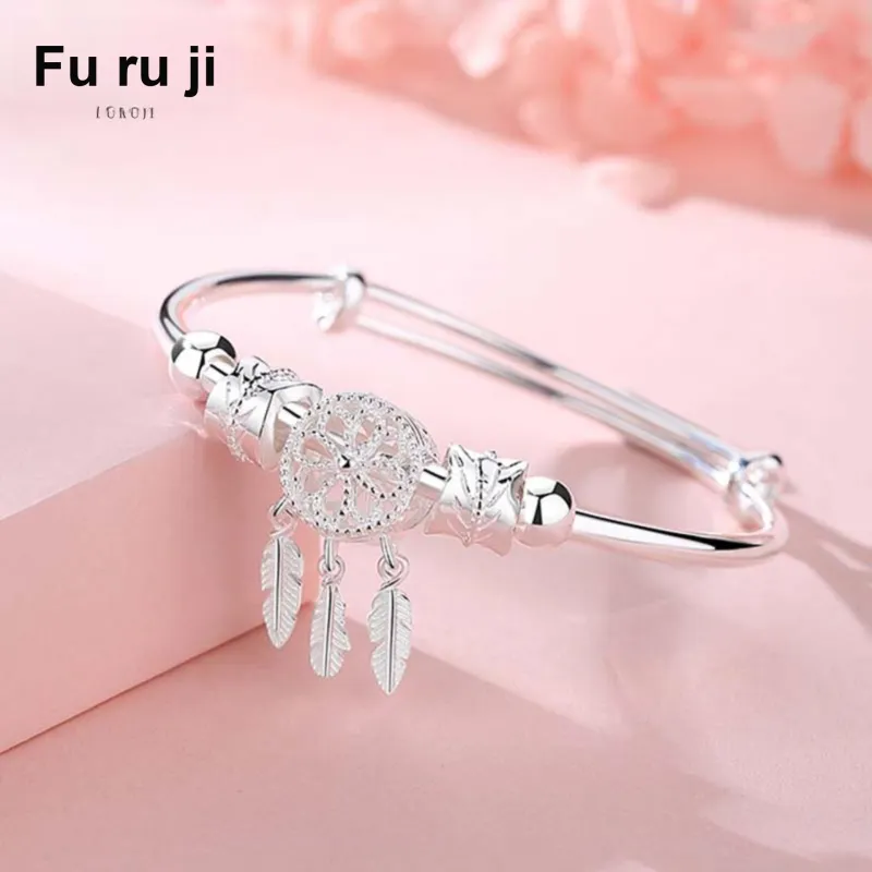 Fu Ru Ji S999 Fine Silver Bangles Women's-3
