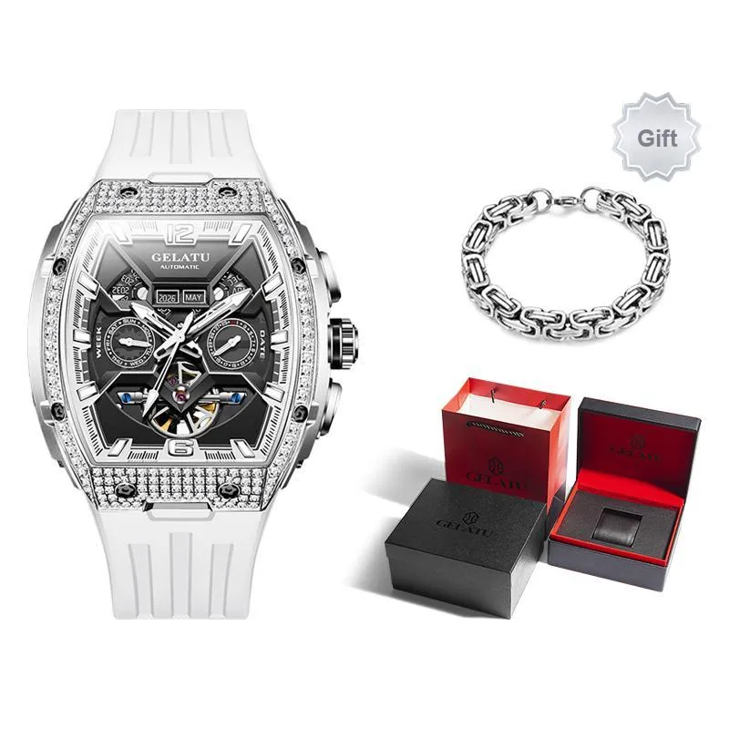 GELATU Mechanical Movement Watch Unisex Black Dial-12