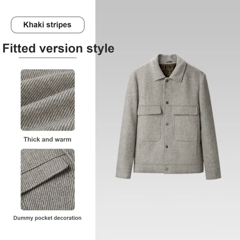 HLA Jackets Men Khaki Stripes D6-3