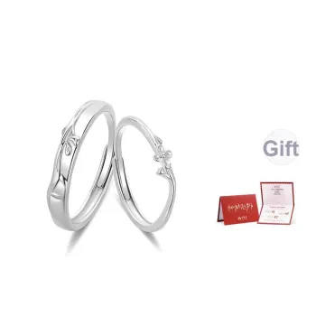 Lao Feng Xiang S925 Silver Ring Pair Unisex