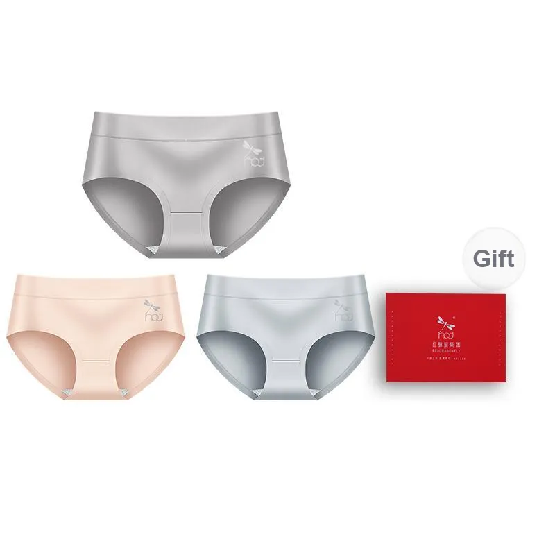 RED DRAGONFLY Cotton Panties Women's 3 Pack Gift Box Set-12