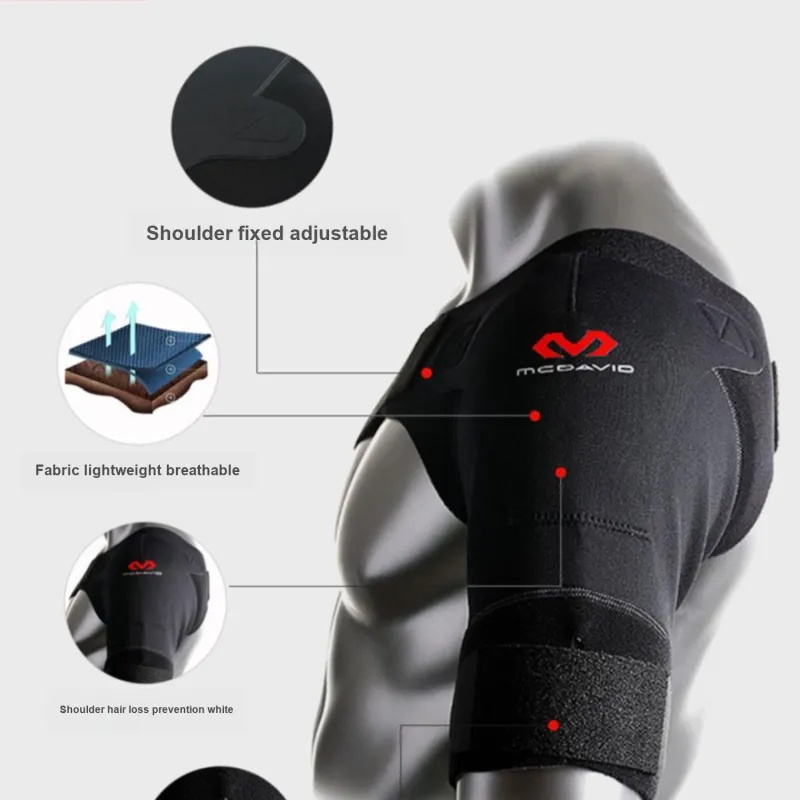 McDavid Basketball Soccer Badminton Fitness Tennis Shoulder Pads Protective Warmth Black Nylon Neoprene Unisex-1